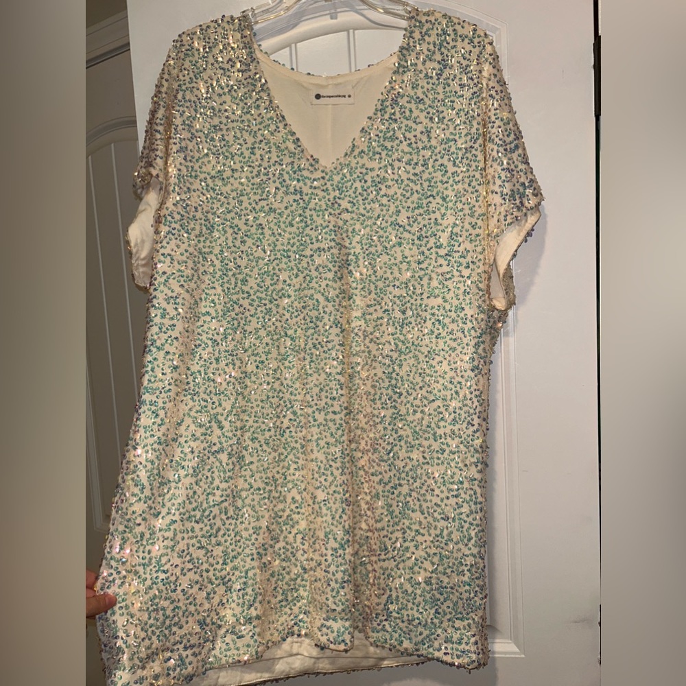 Iridescent sequence dress